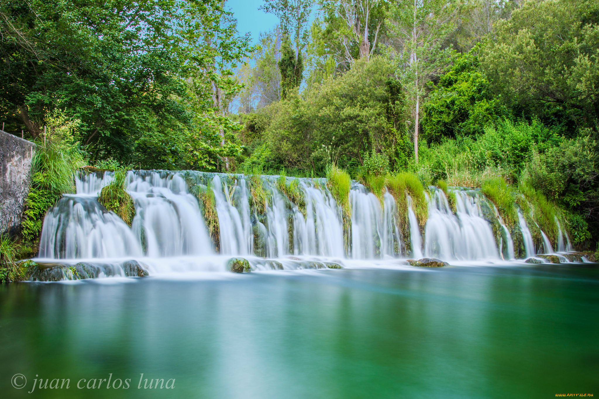 , , , , , , , waterfall, stream, water, leaves, autumn